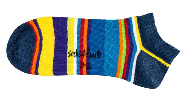 6 Paar TippTexx 24 Kinder Sneakersocken Gute Laune Ringel
